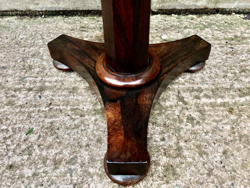 Early C19th George IV period rosewood occasional table with segmented rosewood and burr maple top .  View IX