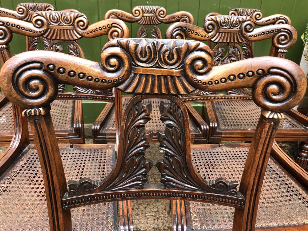 Set of 6 early C19th George IV period carved rosewood dining chairs in the manner of Gillows of Lancaster. View XVIII
