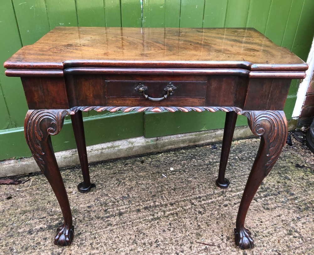 Fine mid C18th George II Chippendale period mahogany gaming table.
