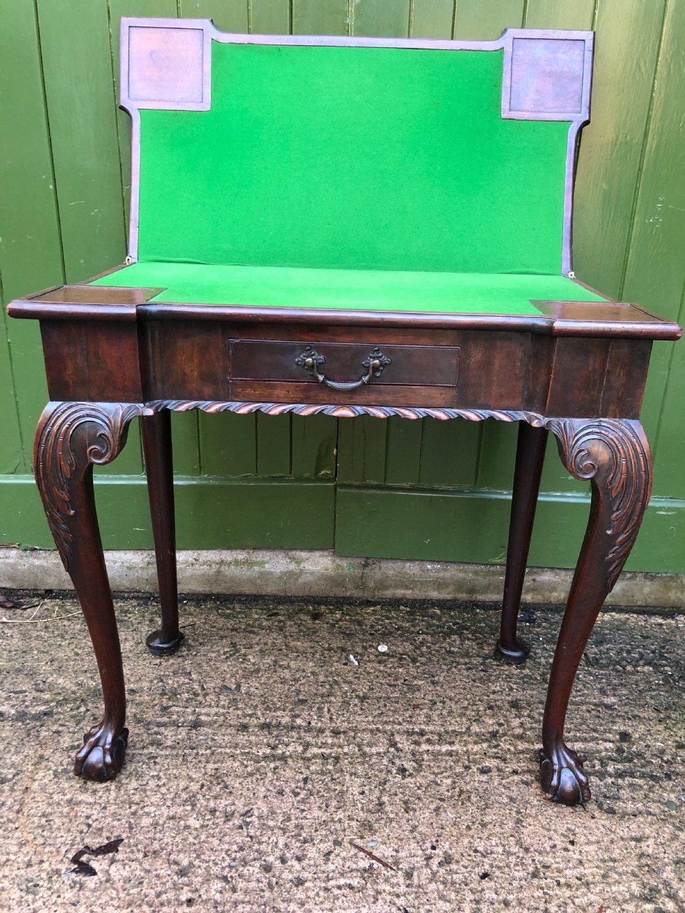 Fine mid C18th George II Chippendale period mahogany gaming table. View VII