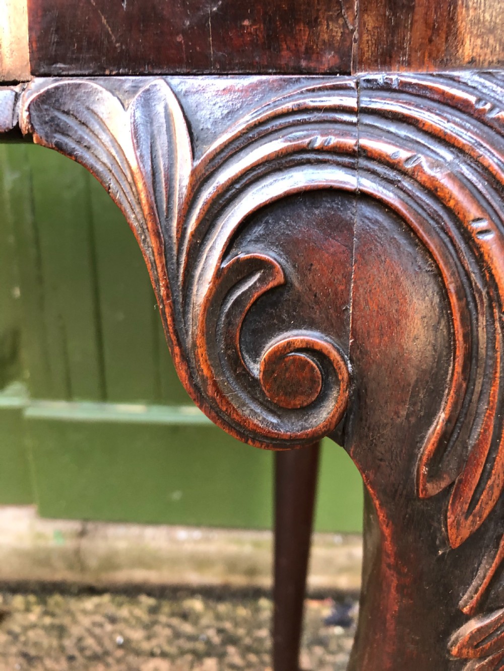 Fine mid C18th George II Chippendale period mahogany gaming table. View VIII
