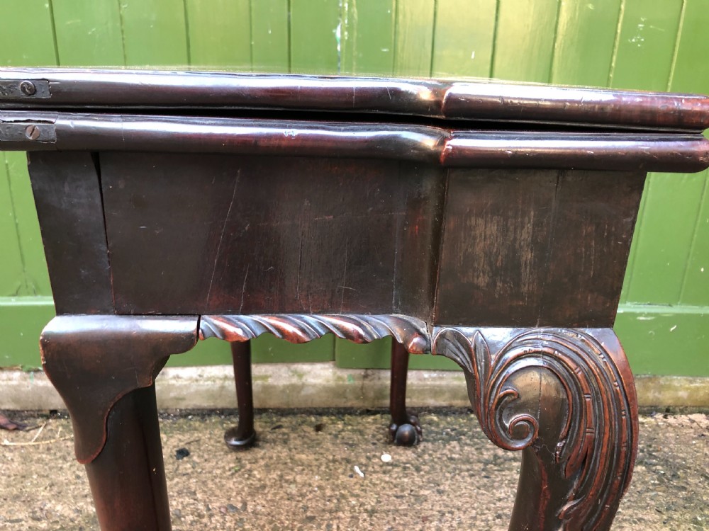 Fine mid C18th George II Chippendale period mahogany gaming table. View XIV