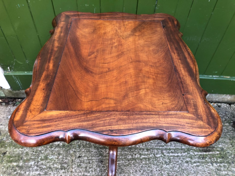 Mid C19th mahogany table with shaped top on carved tripod base in the manner of Gillows of Lancaster. View IV