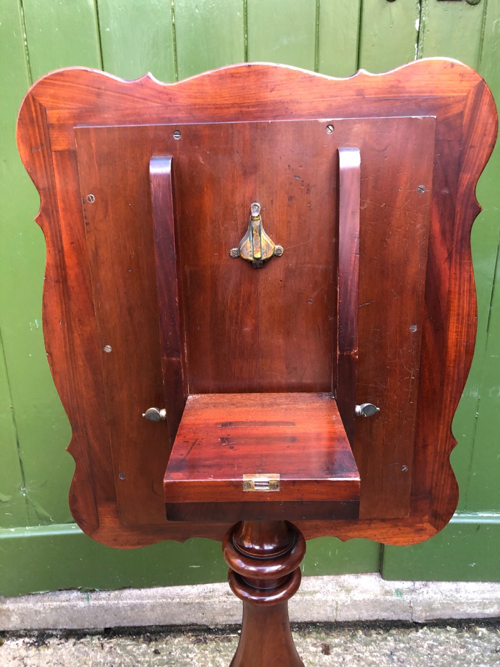 Mid C19th mahogany table with shaped top on carved tripod base in the manner of Gillows of Lancaster. View VIII