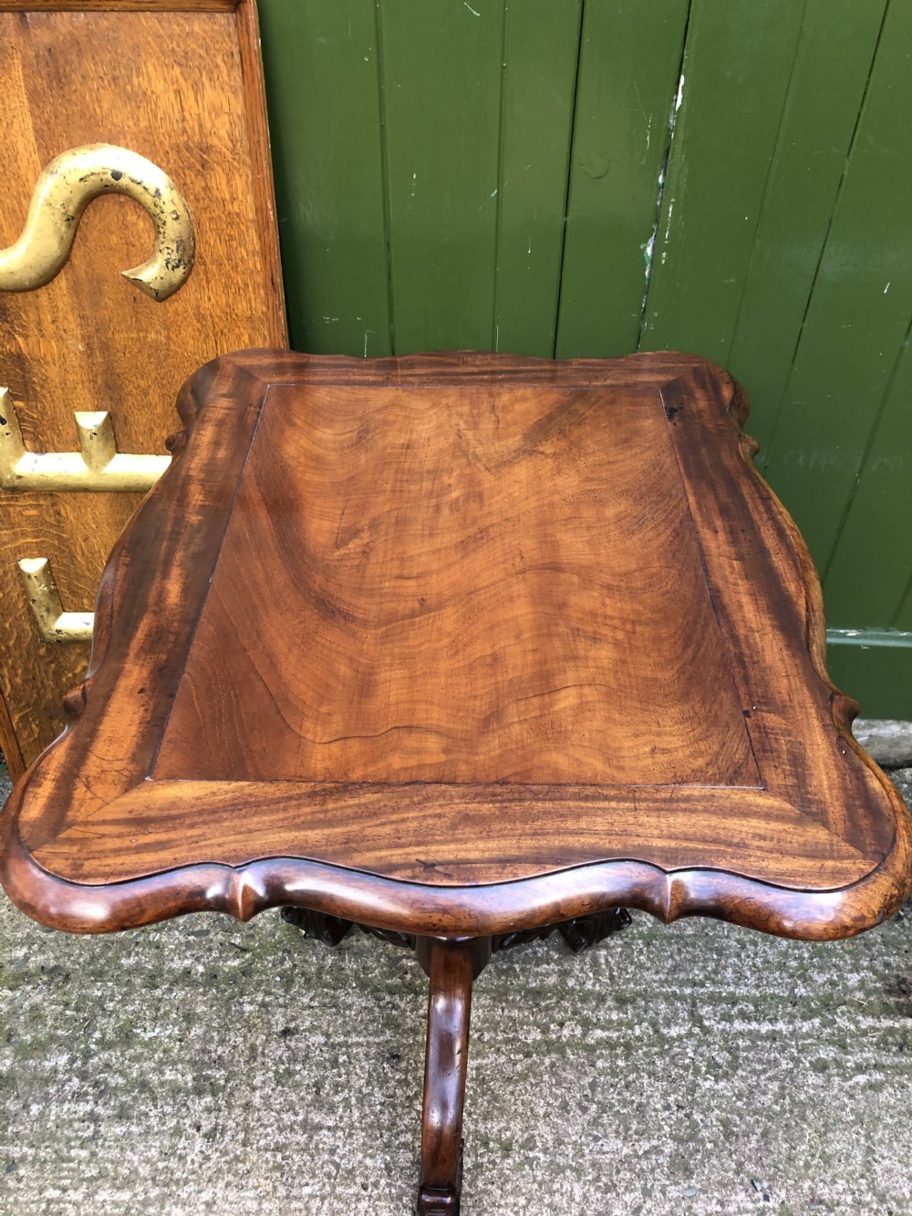 Mid C19th mahogany table with shaped top on carved tripod base in the manner of Gillows of Lancaster. View XVII