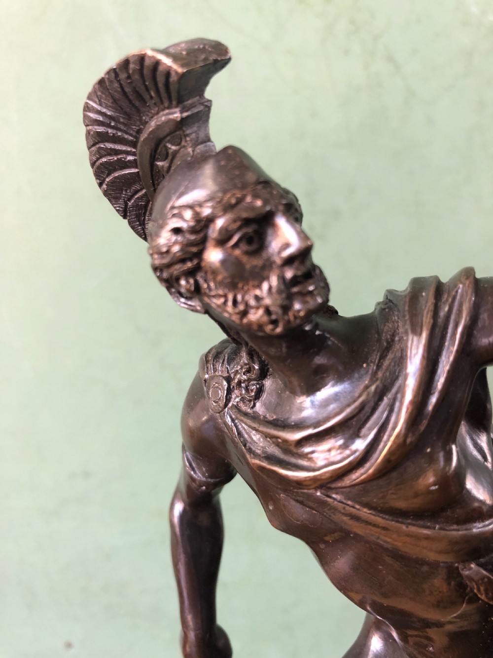Pair of mid C19th Italian ‘Grand Tour’  souvenir bronze studies of Greek Spartan warriors. View VII