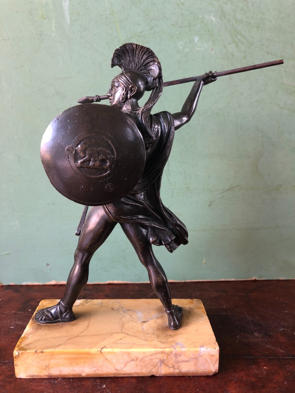 Pair of mid C19th Italian ‘Grand Tour’  souvenir bronze studies of Greek Spartan warriors. View XI
