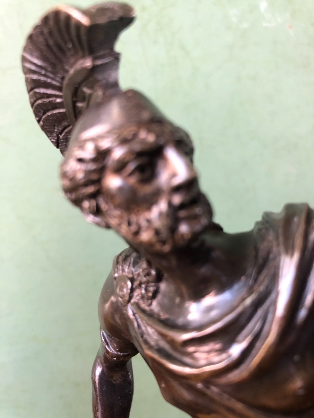 Pair of mid C19th Italian ‘Grand Tour’  souvenir bronze studies of Greek Spartan warriors. View XVIII