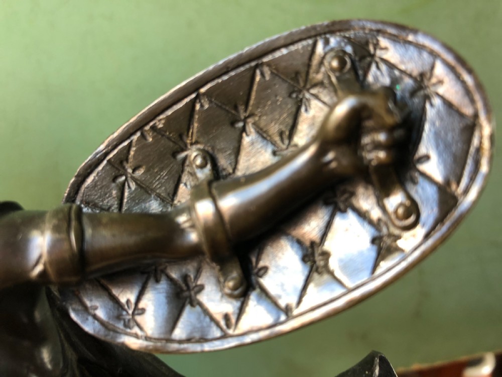 Pair of mid C19th Italian ‘Grand Tour’  souvenir bronze studies of Greek Spartan warriors. View XXI