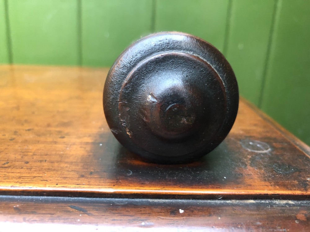 C19th William IV mahogany hall bench or seat with roll or rule ends .  View X