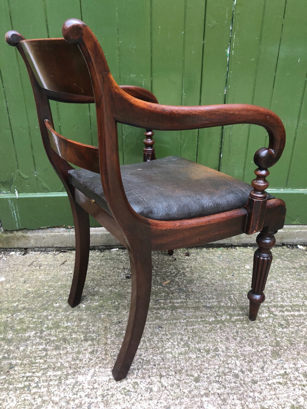 Early C19th Regency period mahogany armchair of good rich colour and proportions. View VI