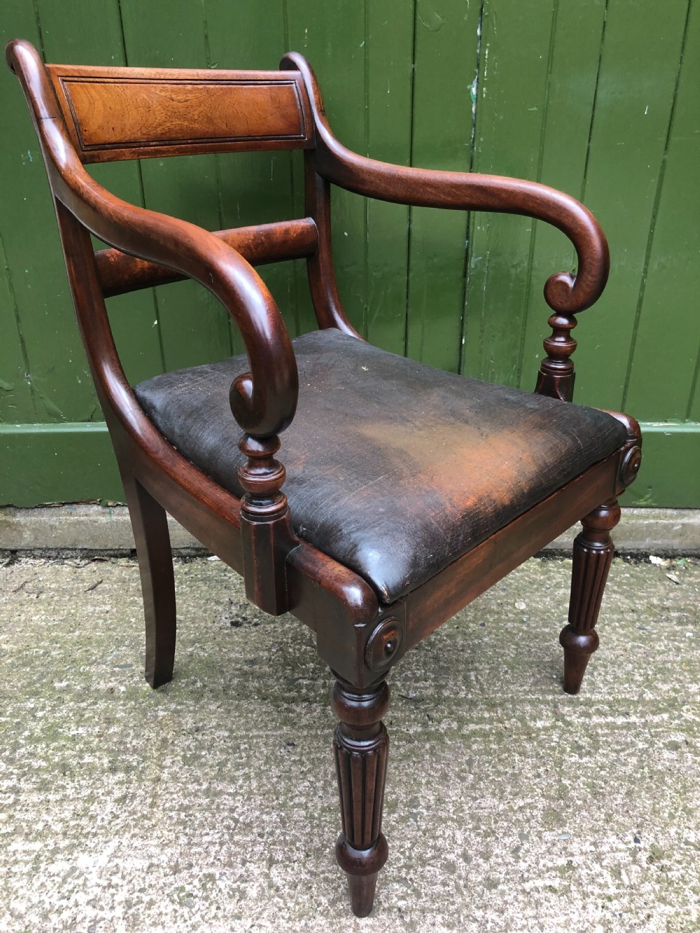 Early C19th Regency period mahogany armchair of good rich colour and proportions. View VIII
