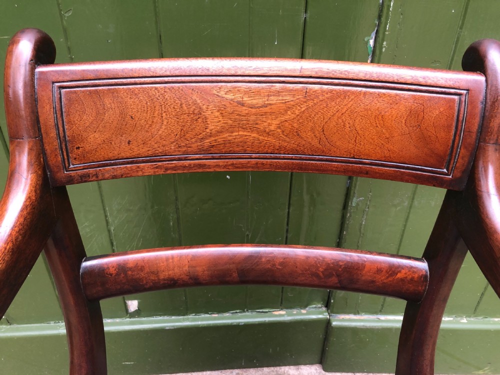 Early C19th Regency period mahogany armchair of good rich colour and proportions. View XI