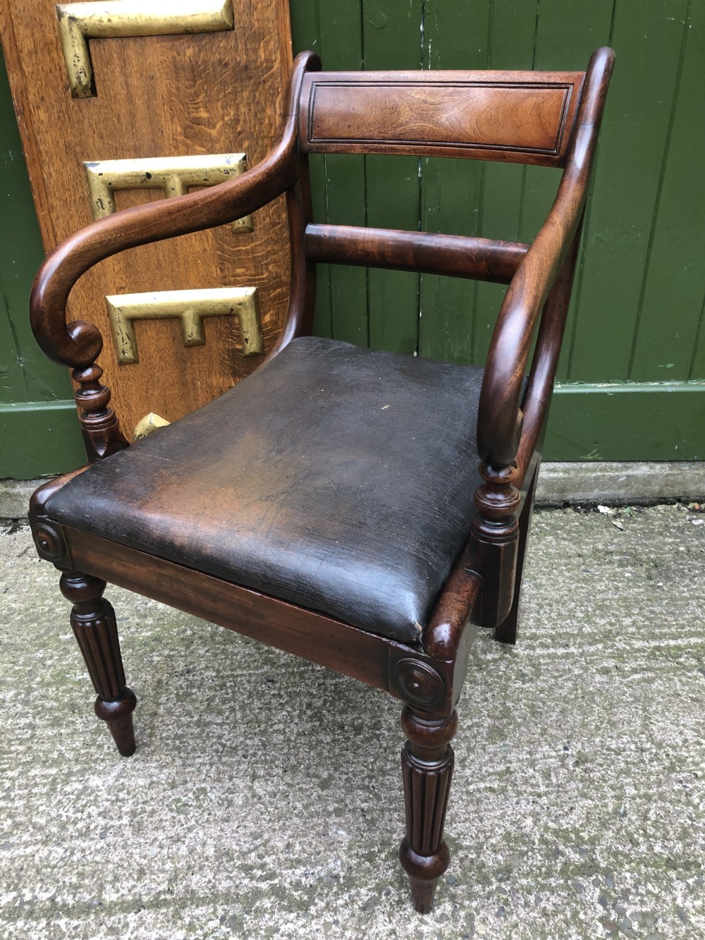 Early C19th Regency period mahogany armchair of good rich colour and proportions. View XII