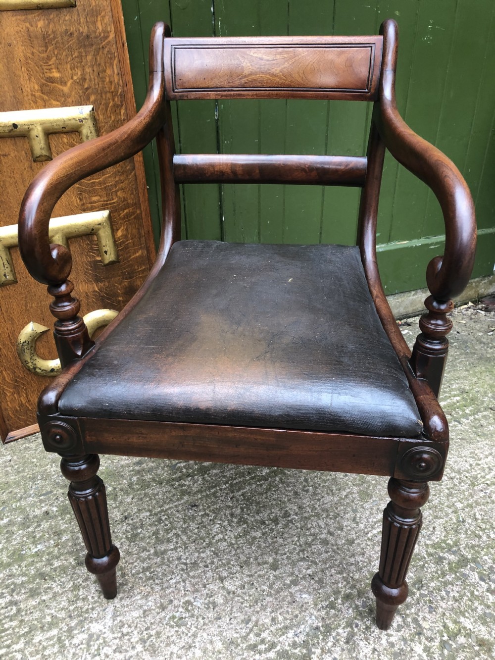 Early C19th Regency period mahogany armchair of good rich colour and proportions. View XIII