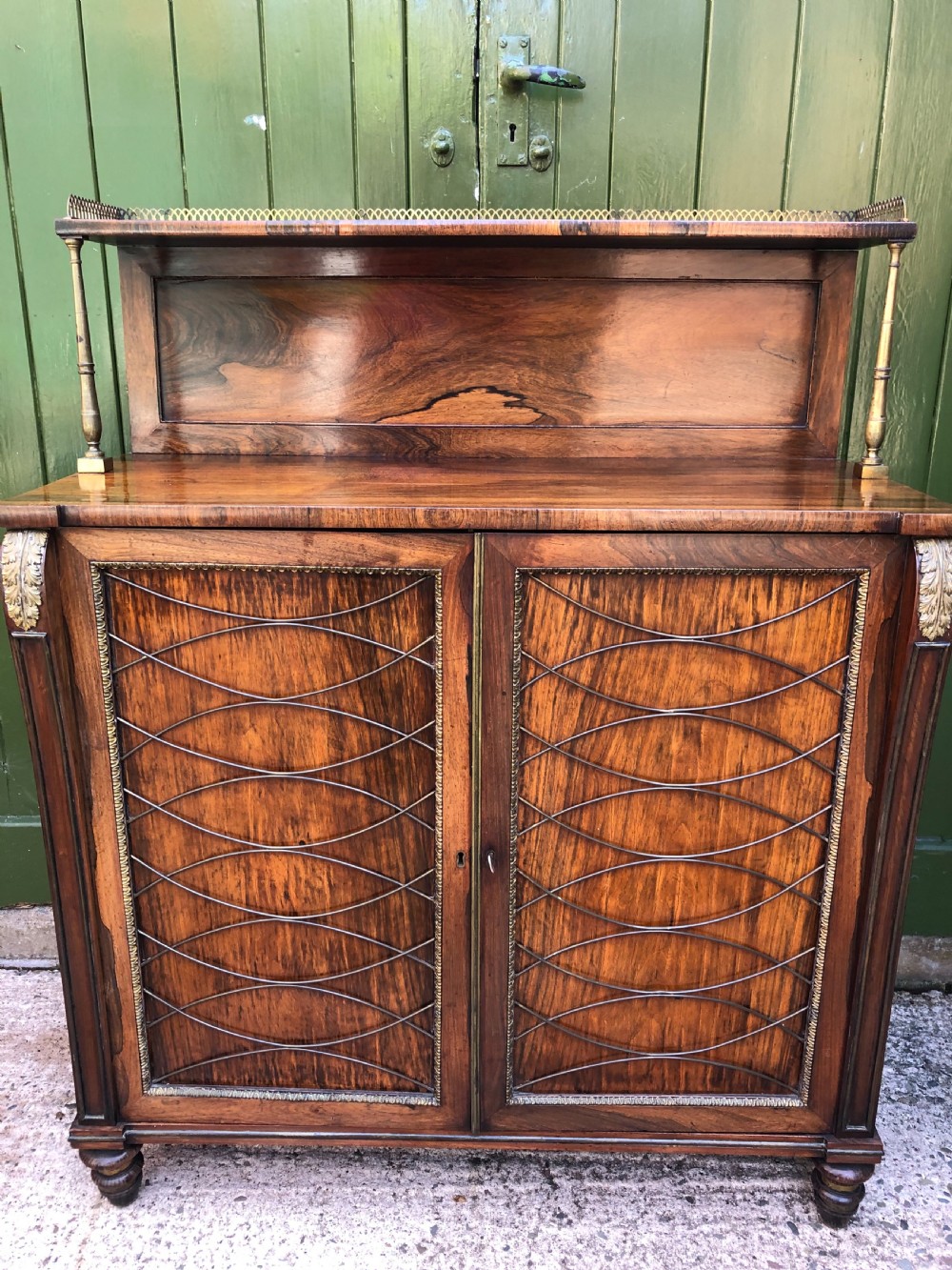 Fine quality early C19th Regency period rosewood and gilt brass-mounted chiffonier.
 View VI