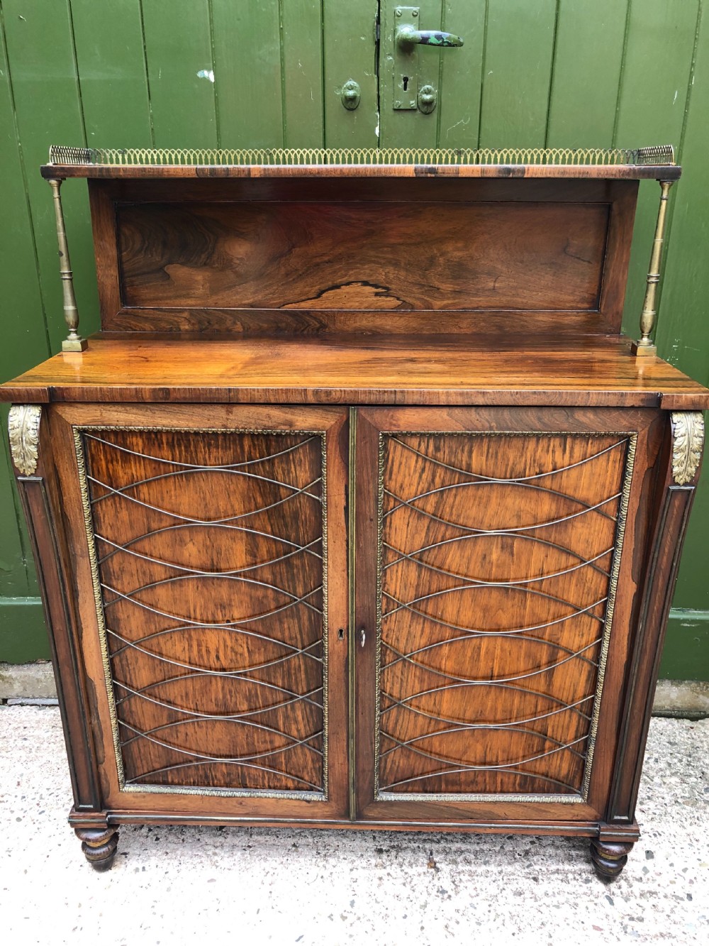 Fine quality early C19th Regency period rosewood and gilt brass-mounted chiffonier.
 View XIV