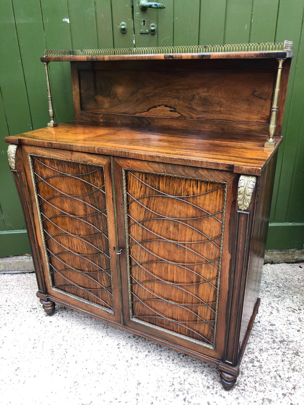 Fine quality early C19th Regency period rosewood and gilt brass-mounted chiffonier.
 View XV