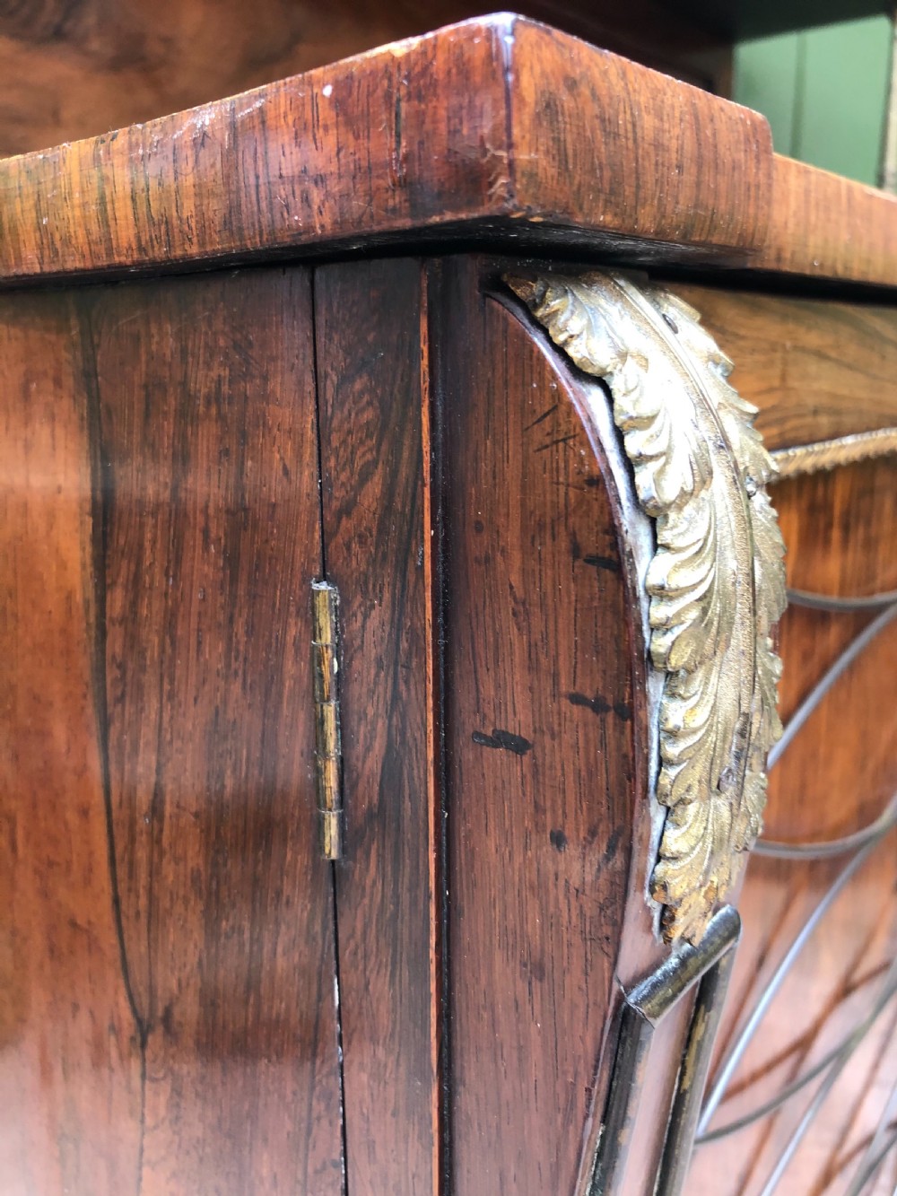 Fine quality early C19th Regency period rosewood and gilt brass-mounted chiffonier.
 View XXI
