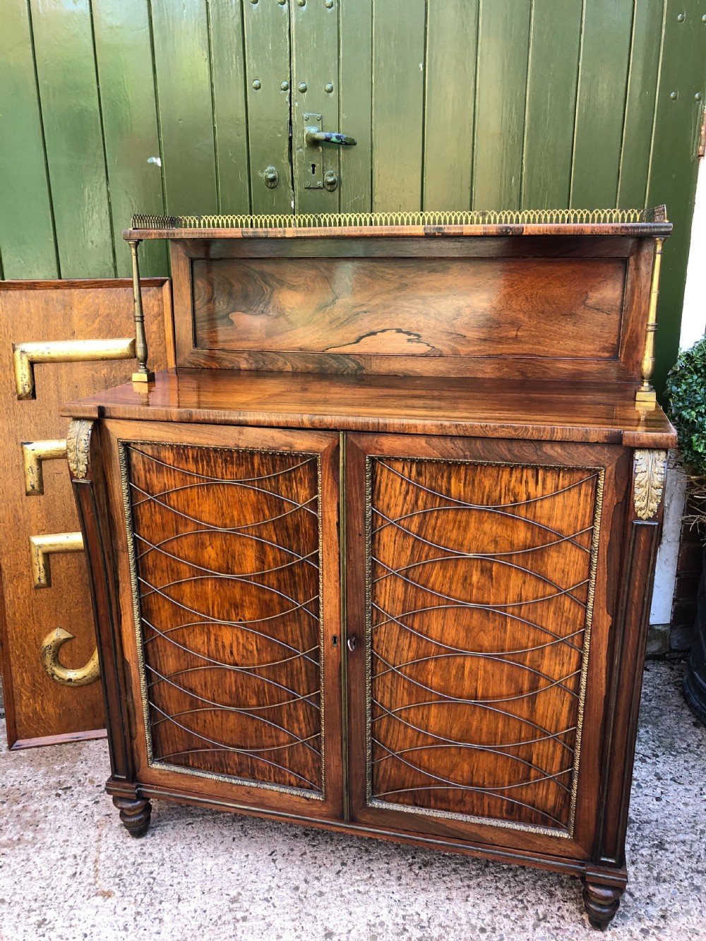 Fine quality early C19th Regency period rosewood and gilt brass-mounted chiffonier.
 View XXIV