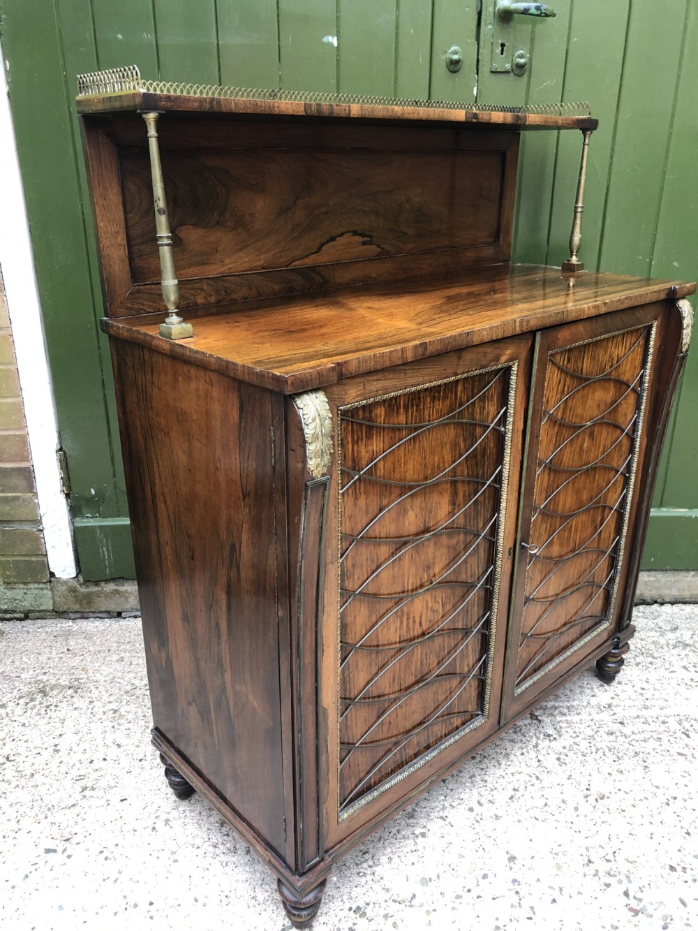 Fine quality early C19th Regency period rosewood and gilt brass-mounted chiffonier.
 View XXX