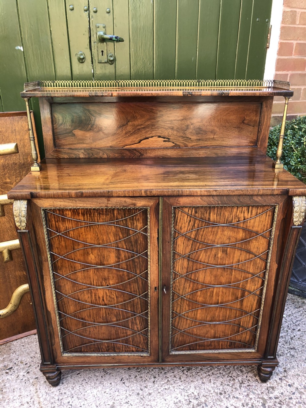 Fine quality early C19th Regency period rosewood and gilt brass-mounted chiffonier.
 View XVII