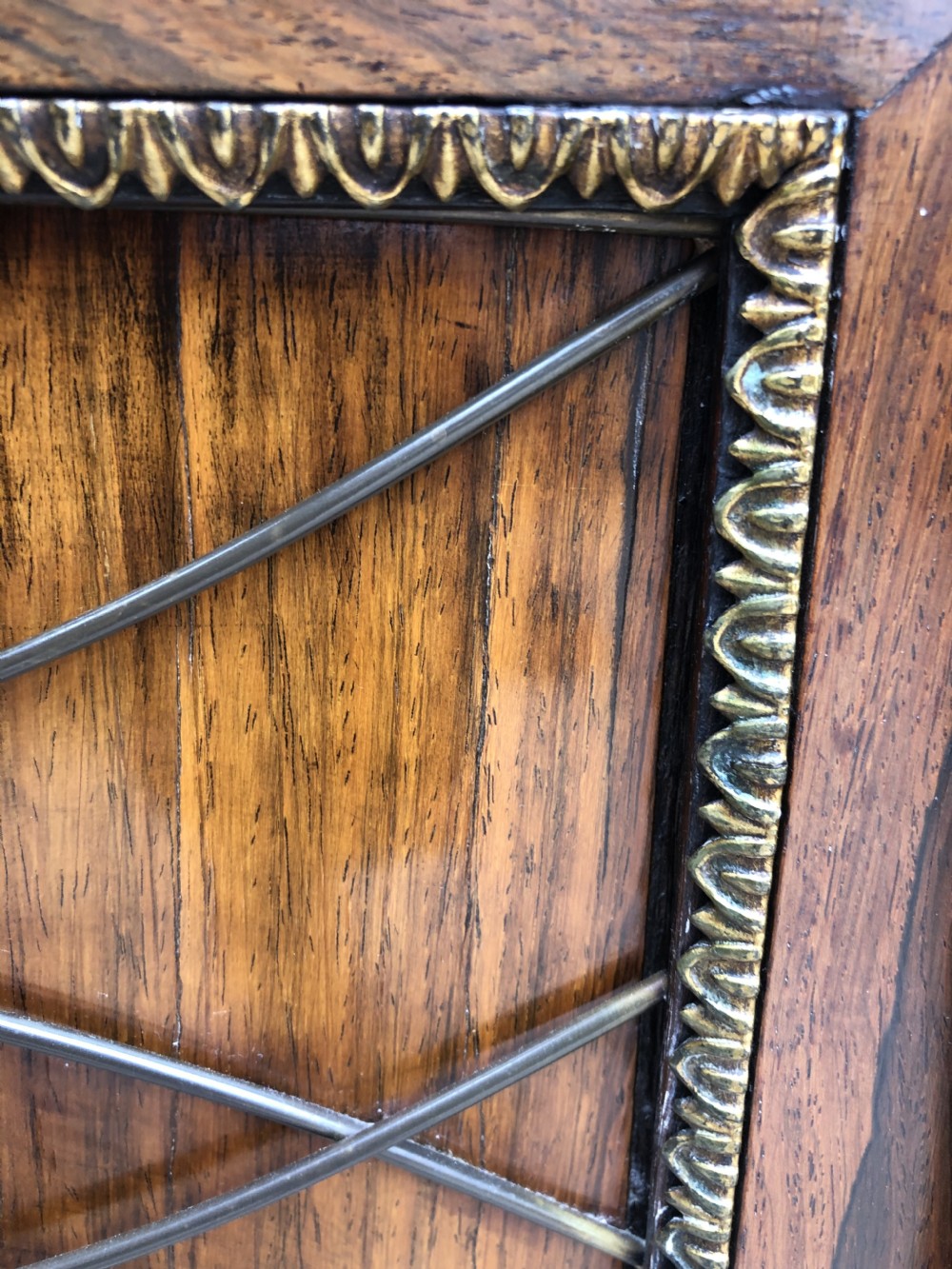 Fine quality early C19th Regency period rosewood and gilt brass-mounted chiffonier.
 View III