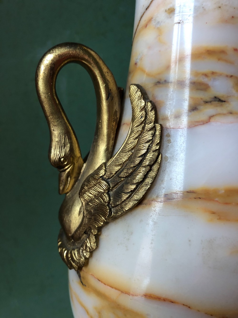 Pair of early C20th French marble and ormolu-mounted lamp bases in the Louis XVI style . View V