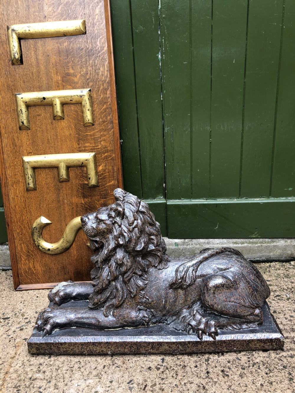 Late C19th salt-glaze pottery sculpture of a lion . View XIII