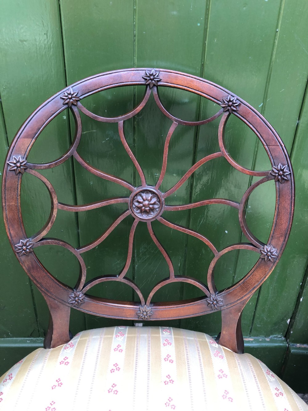 Pair of early C20th mahogany side chairs of C18th George III period design . View III