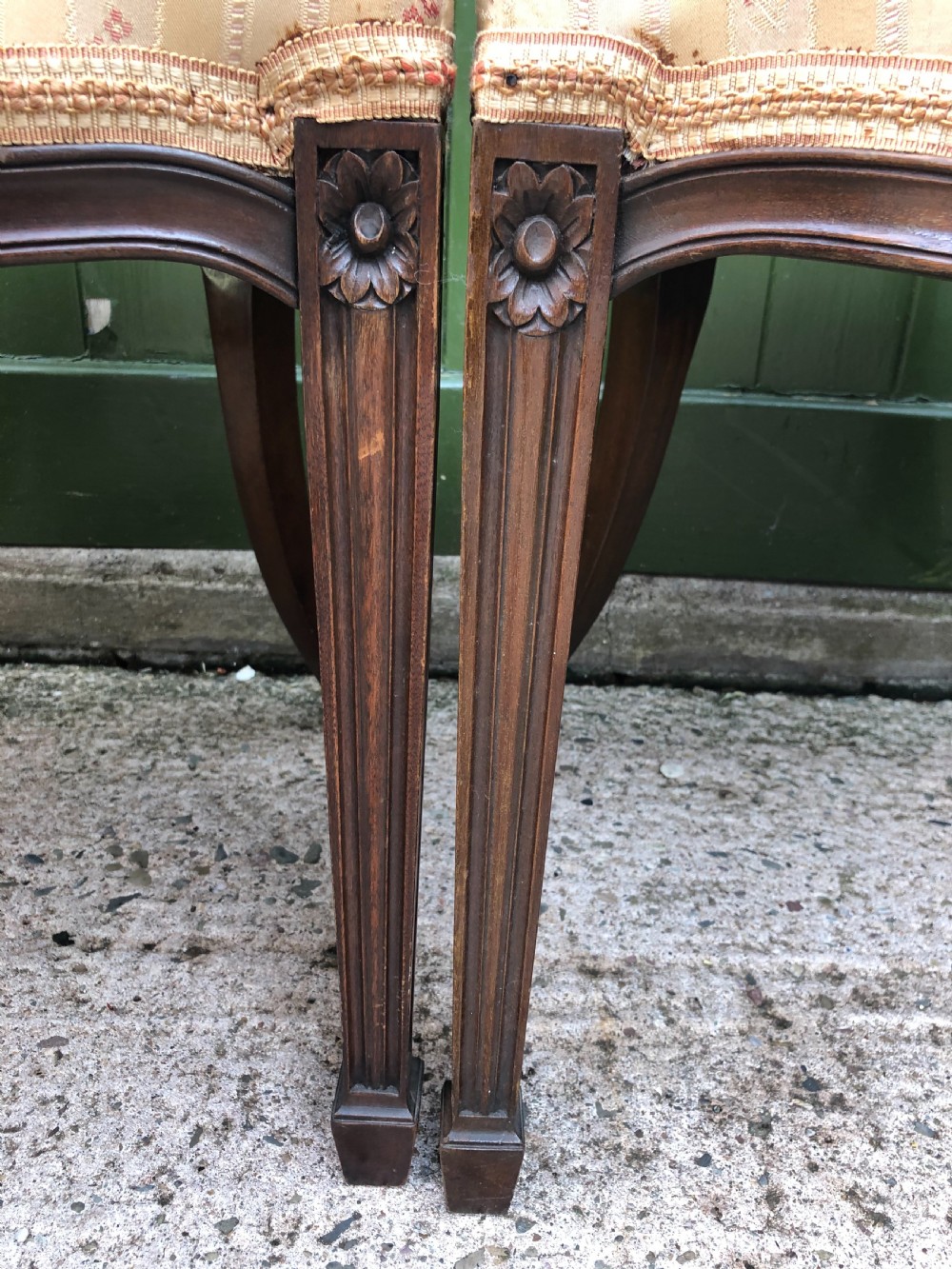 Pair of early C20th mahogany side chairs of C18th George III period design . View V