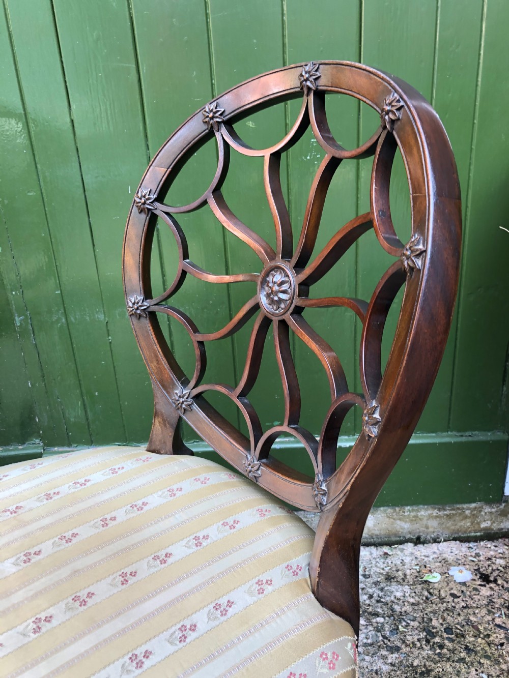 Pair of early C20th mahogany side chairs of C18th George III period design . View VII