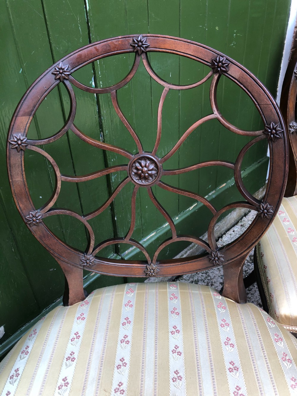 Pair of early C20th mahogany side chairs of C18th George III period design . View IX