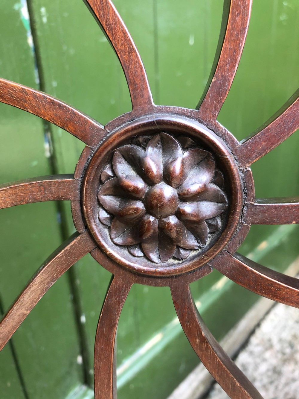 Pair of early C20th mahogany side chairs of C18th George III period design . View X