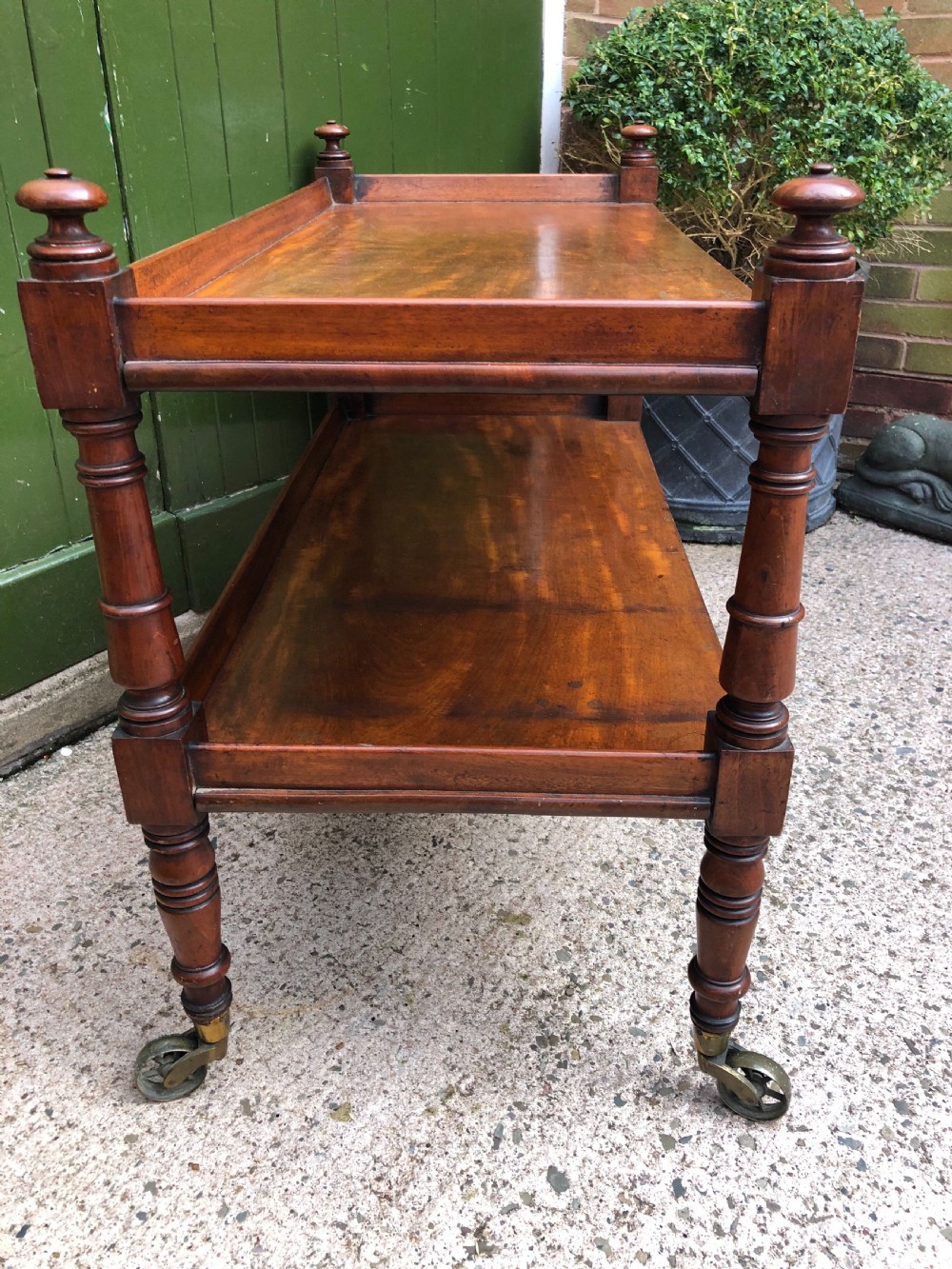 Early C19th George IV period mahogany 2-tier rectangular low buffet or etagere . View II