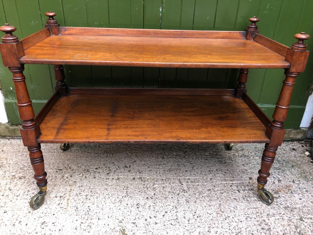 Early C19th George IV period mahogany 2-tier rectangular low buffet or etagere . View VIII
