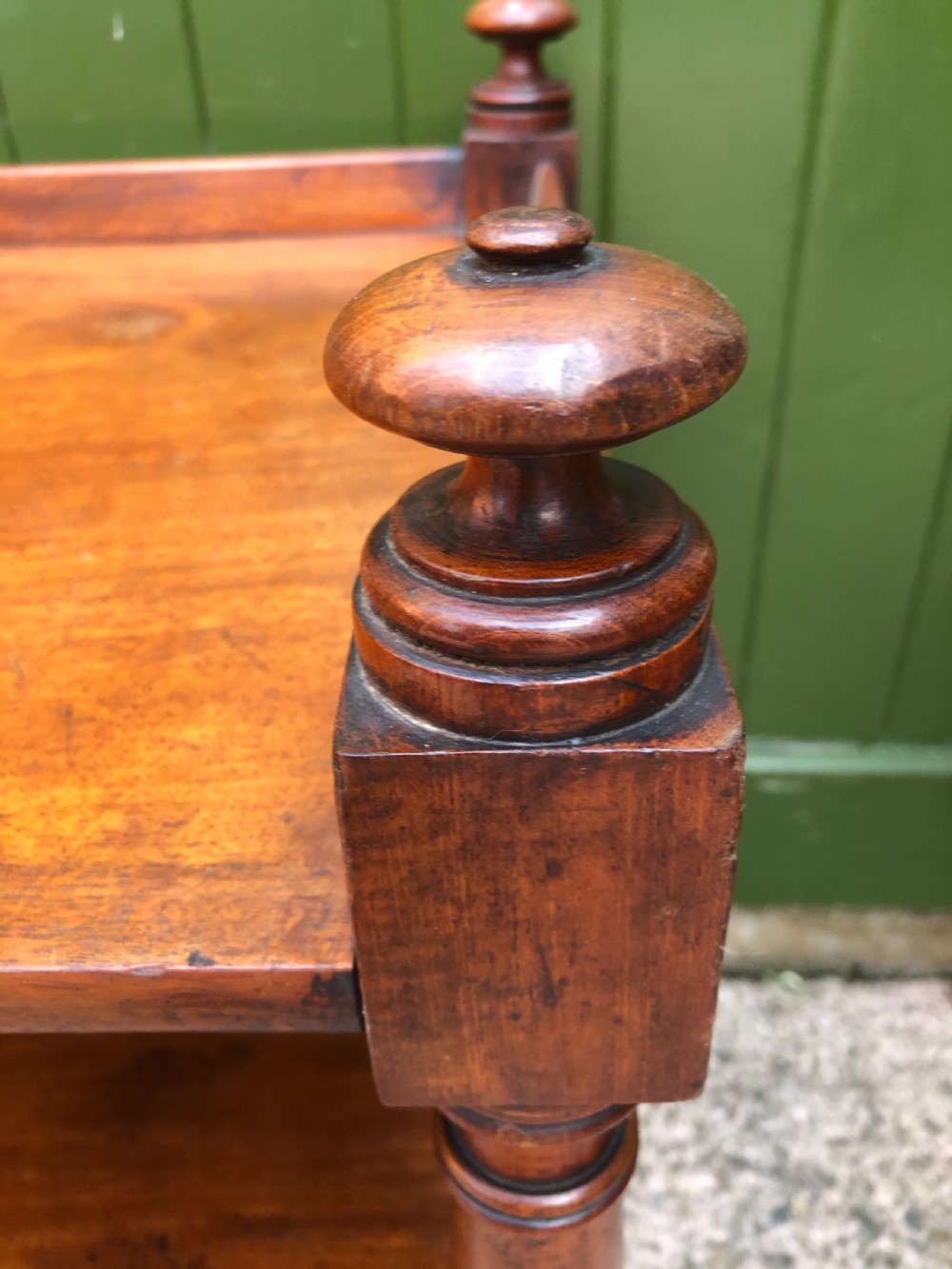 Early C19th George IV period mahogany 2-tier rectangular low buffet or etagere . View IX