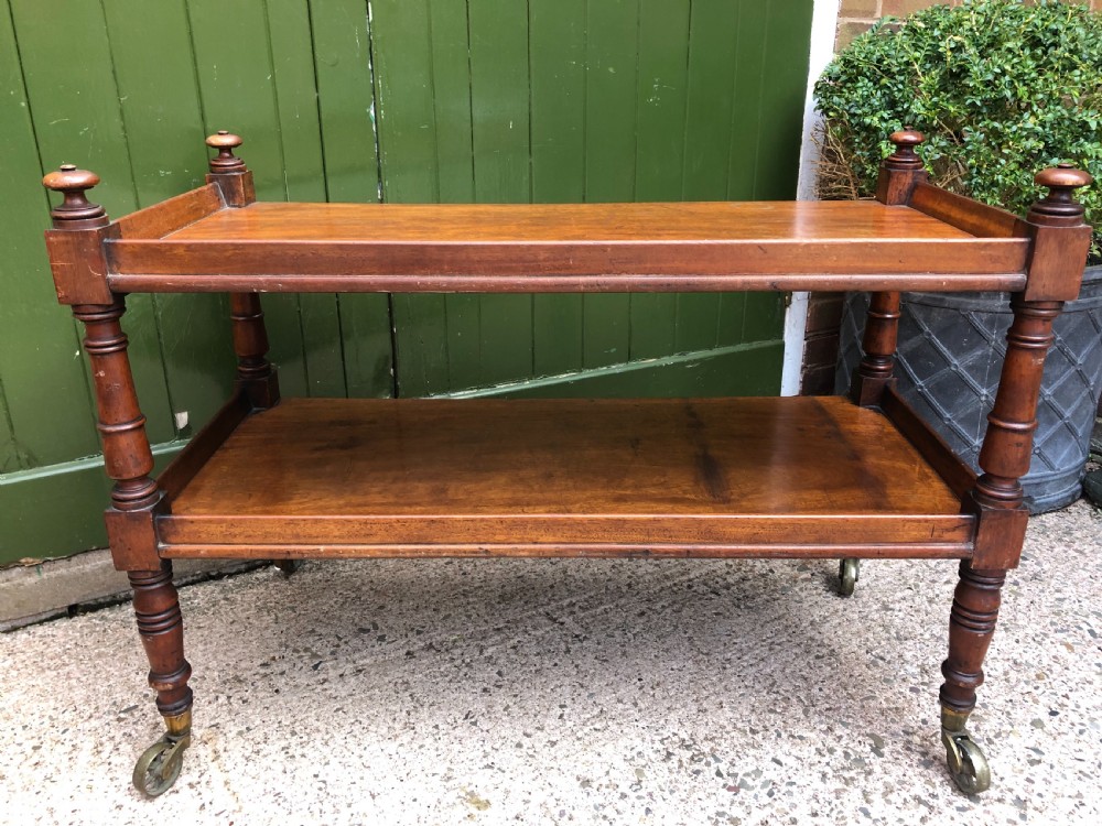 Early C19th George IV period mahogany 2-tier rectangular low buffet or etagere . View XIII