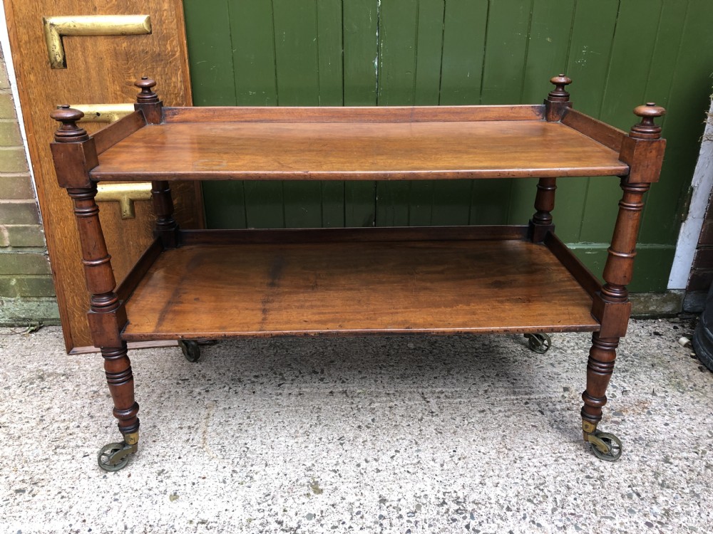 Early C19th George IV period mahogany 2-tier rectangular low buffet or etagere . View XIV