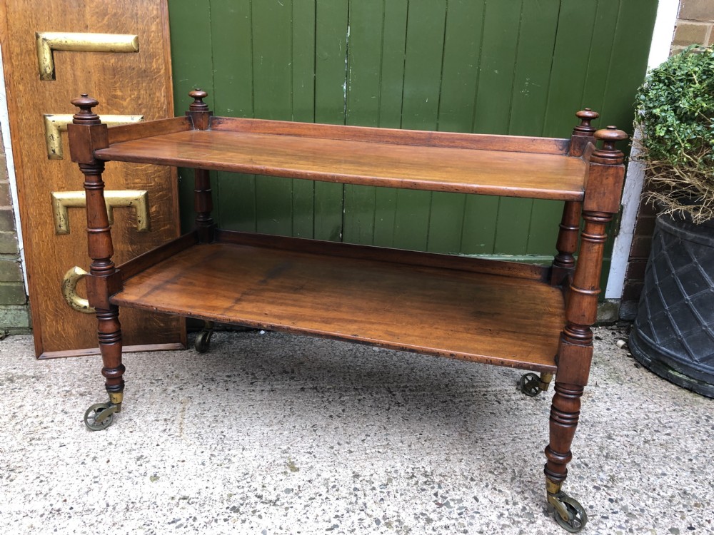 Early C19th George IV period mahogany 2-tier rectangular low buffet or etagere . View III