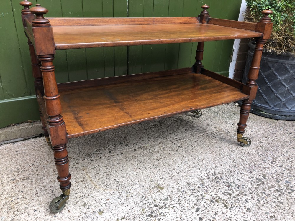 Early C19th George IV period mahogany 2-tier rectangular low buffet or etagere . View XV