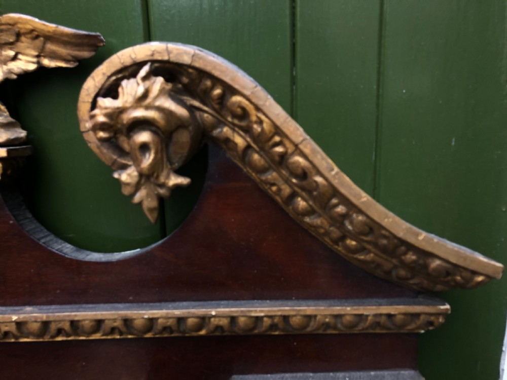 C19th George II period revival walnut and parcel-gilt framed mirror of impressive proportions. View XI