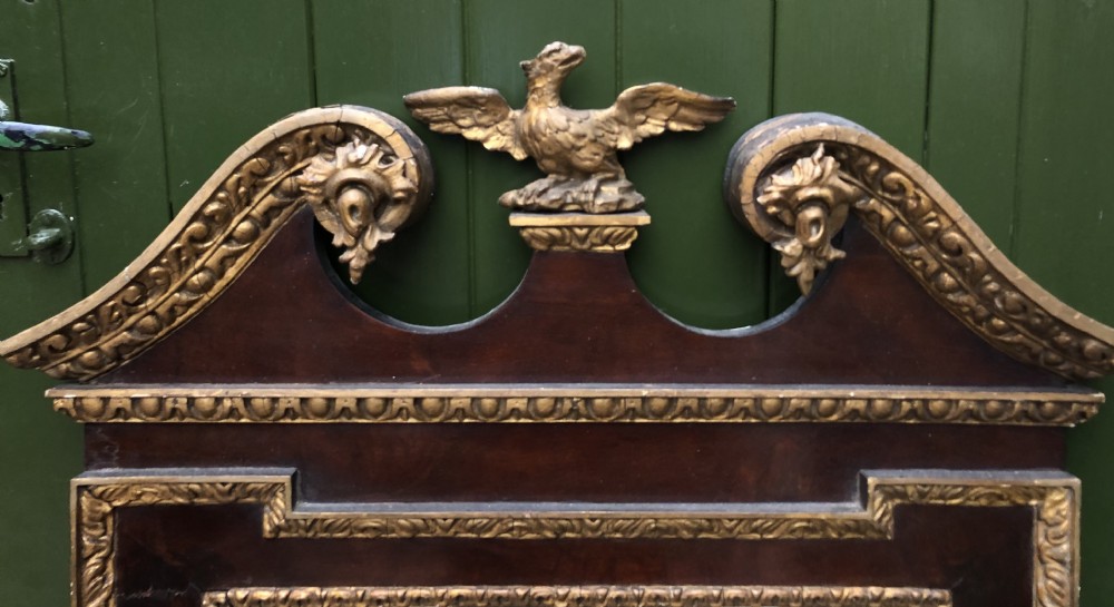 C19th George II period revival walnut and parcel-gilt framed mirror of impressive proportions. View IX