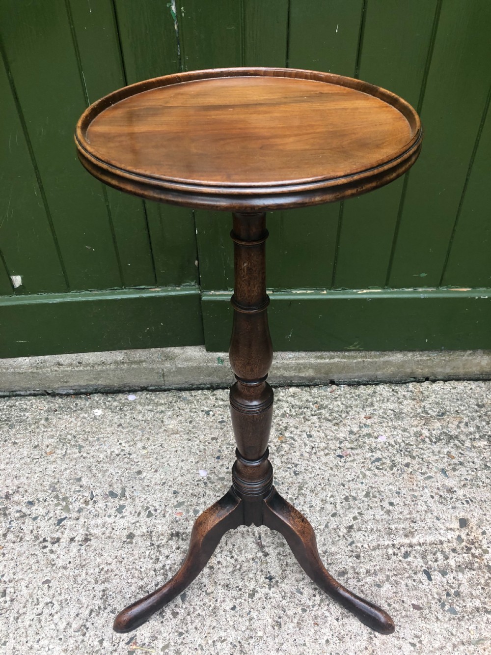 C18th George III period mahogany torchere or candlestand . View II
