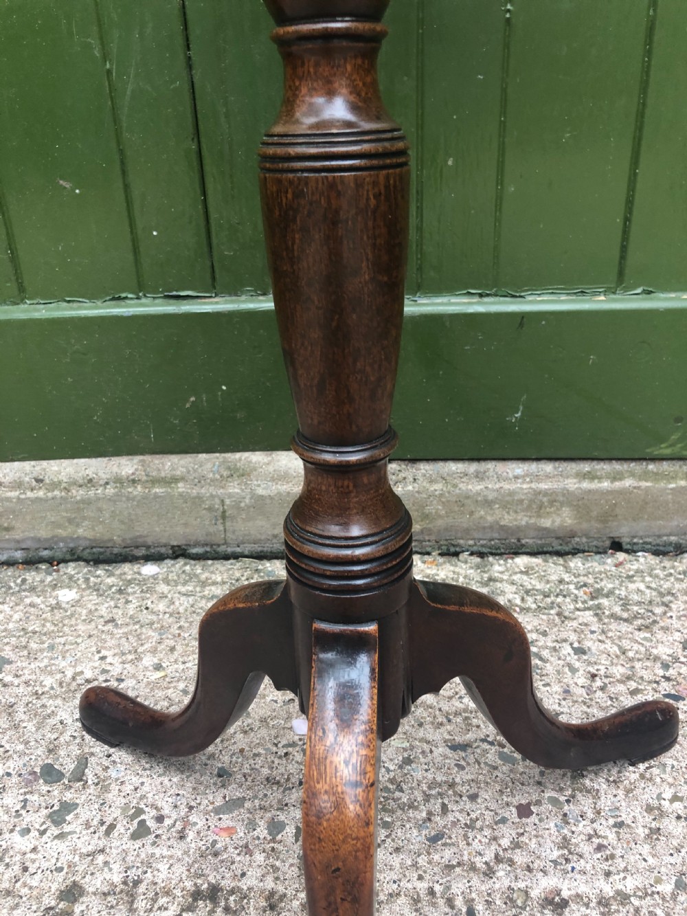 C18th George III period mahogany torchere or candlestand . View VII