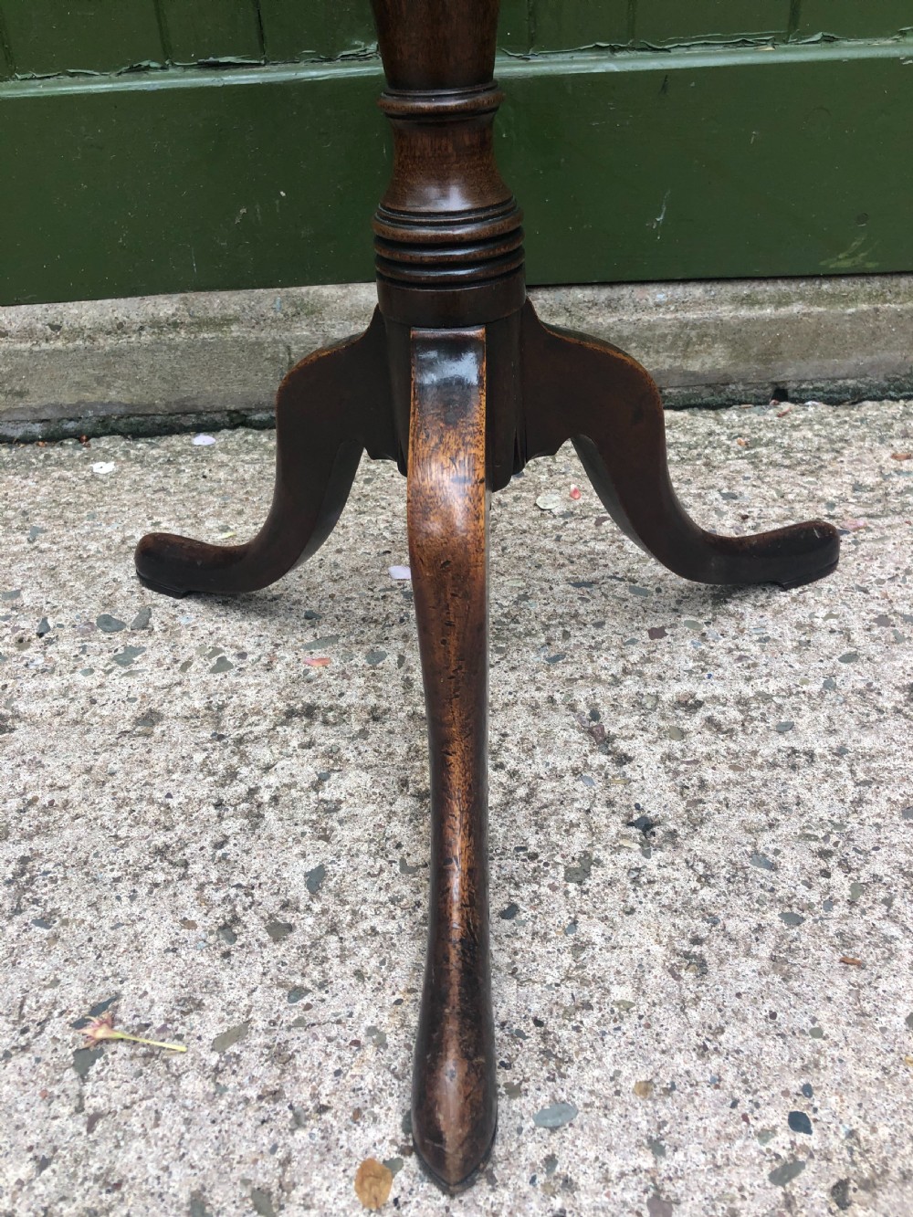 C18th George III period mahogany torchere or candlestand . View VIII