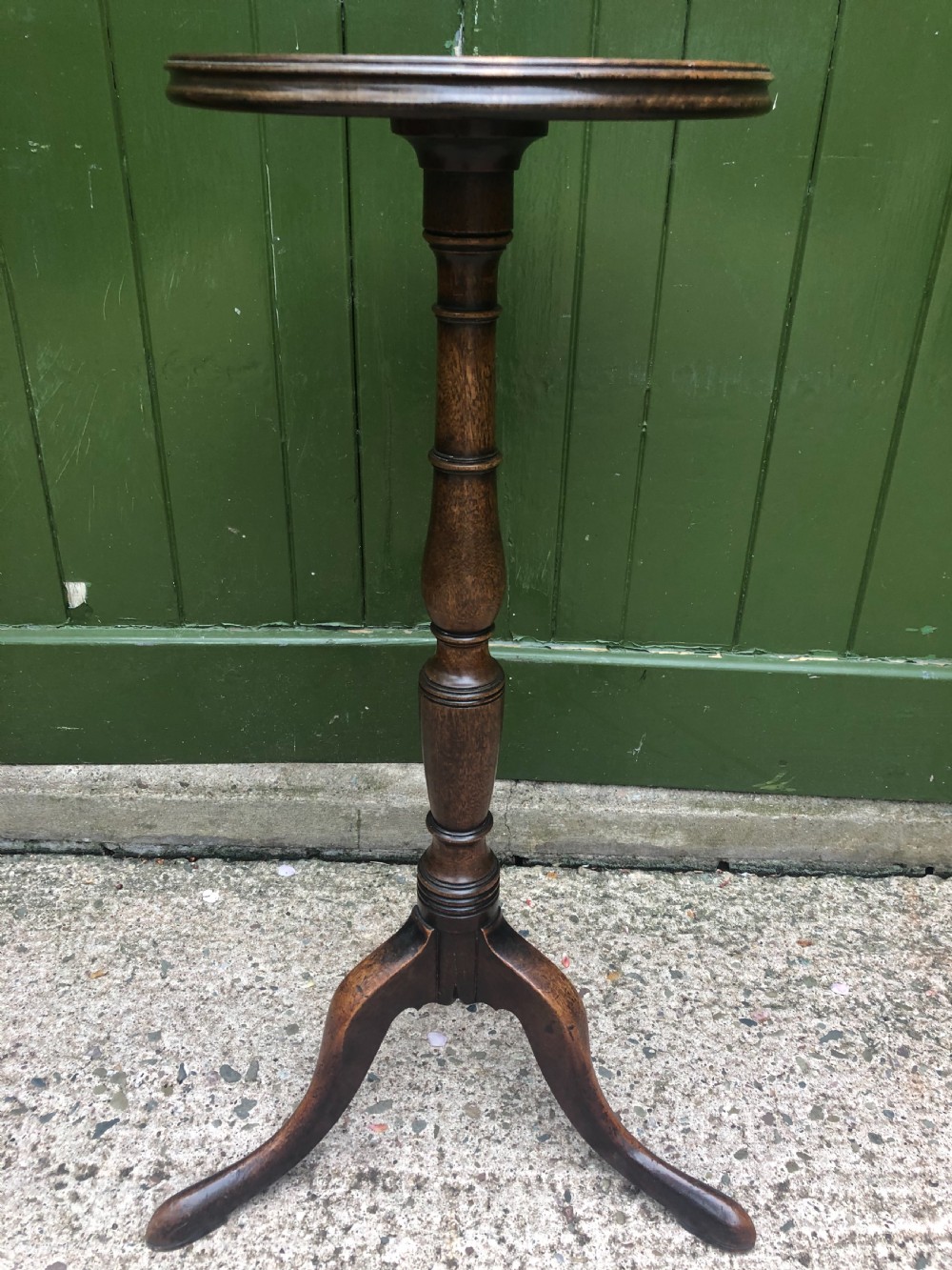 C18th George III period mahogany torchere or candlestand . View IX