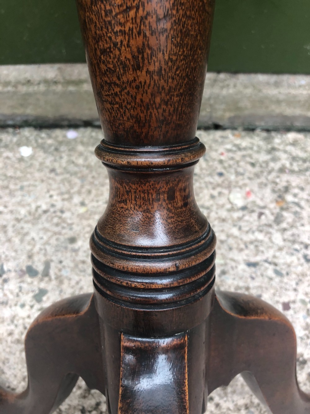 C18th George III period mahogany torchere or candlestand . View XII