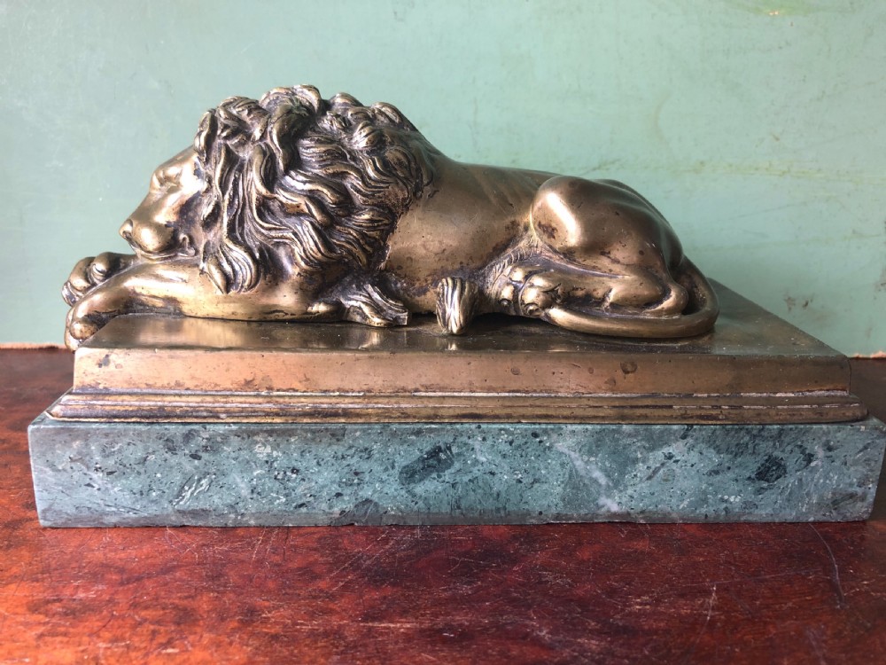 Pair of early C19th Italian ‘Grand Tour’ souvenir bronze lions after Antonio Canova. View V