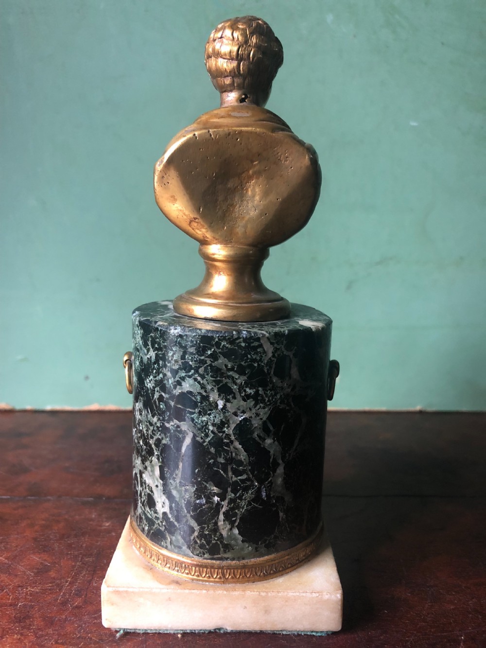 Pair of early C19th Regency period gilt bronze bust studies of Sir Walter Scott and Robert Burns on marble bases .  View XIII